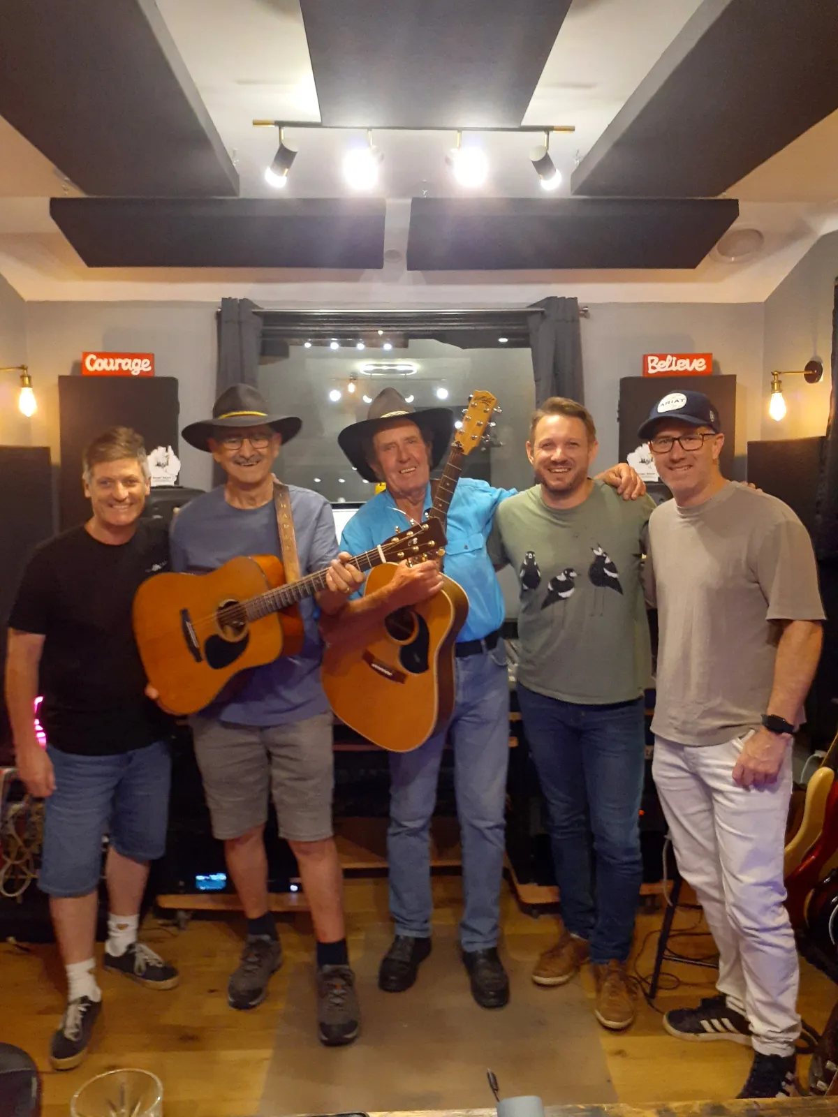 The Songwriter recording session band at Simon Johnson's Hillbilly Hut studio